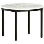 vidaXL Table basse Blanc et noir Ø50 cm Marbre solide véritable