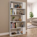 vidaXL Bibliothèque/Séparateur de pièce Blanc Bois d'ingénierie