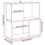 vidaXL Bibliothèque vieux bois 60x24x63 cm bois d'ingénierie