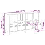 vidaXL Buffet jaune moutarde 135x39x73 5 cm acier laminé à froid