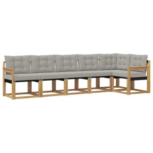 vidaXL Ensemble de canapés d'extérieur 6 Pièces Blanc et gris clair