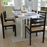vidaXL Chaises à manger lot de 6 marron bois solide et velours