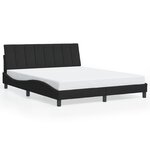 vidaXL Cadre de lit avec LED sans matelas Hanko noir 160x200 cm velours