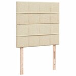 vidaXL Sommier à lattes de lit avec matelas Crème 100x200 cm Tissu