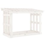 vidaXL Support pour bois de chauffage Blanc 108x64 5x77 cm Bois de pin