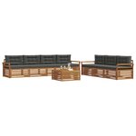 vidaXL Ensemble de canapés d'extérieur 8 pc Naturel et Anthracite