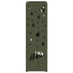 vidaXL Porte-parapluies Vert Olive Métal Moyen Incrustations Décoratives