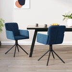 vidaXL Chaises pivotantes à manger lot de 2 Bleu Velours