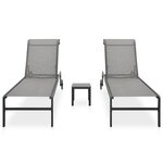 vidaXL Chaises longues lot de 2 avec table Textilène et acier
