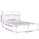 vidaXL Cadre de lit métal sans matelas et tête de lit blanc 135x190 cm