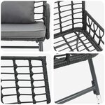 vidaXL Ensemble de salle à manger pour jardin 3 Pièces Noir et anthracite