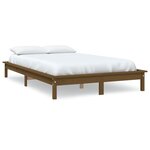 vidaXL Cadre de lit Marron miel 140x190 cm Bois de pin massif