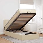 vidaXL Cadre de lit ottoman avec matelas crème 80x200 cm tissu