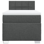 vidaXL Sommier à lattes de lit avec matelas Gris foncé 80x200 cm Tissu