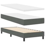 vidaXL Lit à ressorts avec matelas – gris foncé  80 x 200 cm  tissu.
