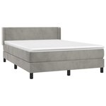 vidaXL Sommier à lattes de lit et matelas Gris clair 140x200cm Velours