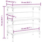 vidaXL Table console noir 75x32x75 cm bois d'ingénierie