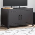 vidaXL Meuble TV noir 68x39x43 5 cm acier