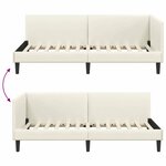 vidaXL Cadre de lit d'angle Autre avec tête de lit Crème 100 x 200 cm