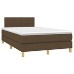 vidaXL Sommier à lattes de lit matelas et LED marron foncé 120x190 cm