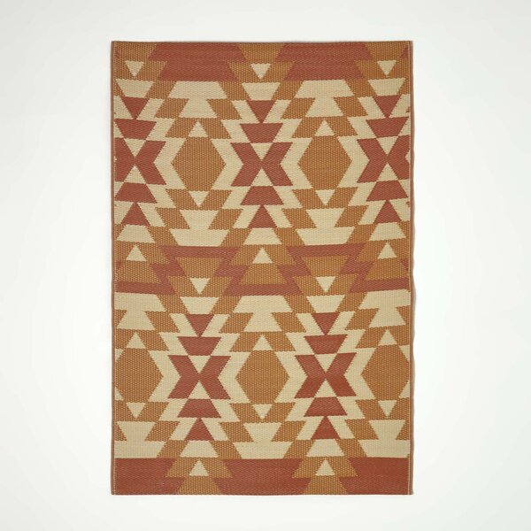 Tapis extérieur terrasse réversible - Tapis de jardin imperméable et résistant UV - Anya - Orange - 120x180 cm - HOMESCAPES
