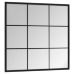 vidaXL Miroir mural noir 60x60 cm métal