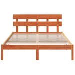 vidaXL Cadre de lit avec tête de lit marron ciré 160x200 cm bois massif pin