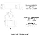 Pack moraillon de porte et cadenas à clé 140703EURD