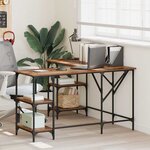 vidaXL Bureau Bois Ancien 139 x 139 x 75 cm Bois d'ingénierie