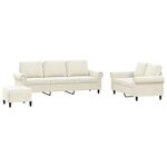 vidaXL Ensemble de canapés 3 Pièces avec coussins Crème Velours