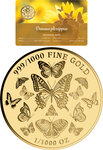 Monnaie MONARCH BUTTERFLY Butterflies 1/1000 Oz Medaille Or (PRÉCOMMANDE)