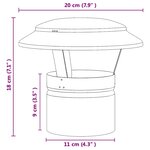 vidaXL Housse de pluie pour cheminée Argent 20 x 20 x 18 cm