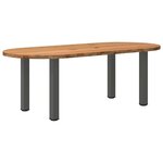 vidaXL Table à manger 220x100x74 cm bois de chêne massif ovale