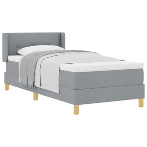 vidaXL Lit à ressorts avec matelas Gris clair 200 x 100 cm Polyester