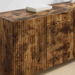 vidaXL Meuble TV mural Chêne fumé 59 5 x 31 x 40 cm Bois d'ingénierie