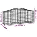 vidaXL Paniers à gabions arqués 18 Pièces 200x50x80/100 cm Fer galvanisé