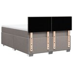 vidaXL Sommier à lattes de lit avec matelas Taupe 140x190 cm Tissu