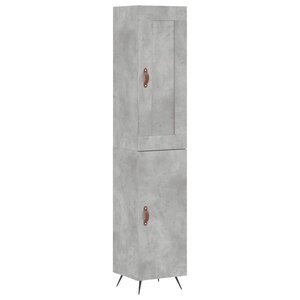 vidaXL Buffet haut Gris béton 34 5x34x180 cm Bois d'ingénierie