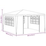 vidaXL Tente de réception avec parois latérales 4x4 m Bleu 90 g/m²