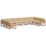 vidaXL Ensemble de canapés d'extérieur 10 pc Naturel et Beige