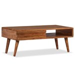 vidaXL Table basse Bois massif avec tiroir sculpté 100x50x40 cm