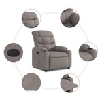 vidaXL Fauteuil inclinable Taupe Tissu