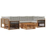 vidaXL Ensemble de canapés d'extérieur 7 Pièces Naturel et gris clair