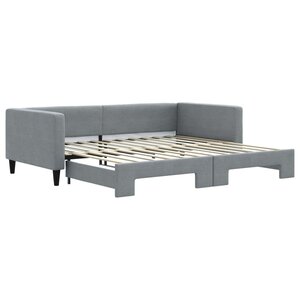 vidaXL Lit de jour avec gigogne sans matelas gris clair 100x200 cm