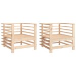 vidaXL Chaises de jardin lot de 2 bois massif de pin