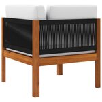 vidaXL Canapés d'angle de jardin 2 pièces avec coussins Bois d'acacia et corde