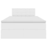 vidaXL Lit avec rangement et LED avec matelas Blanc pur 120 x 200 cm