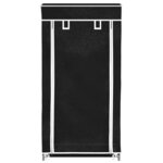 vidaXL Armoire à chaussures avec housse 58 x 28 x 106 cm Tissu Noir
