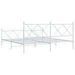 vidaXL Cadre de lit métal avec tête de lit/pied de lit blanc 183x213cm