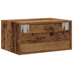 vidaXL Tables de chevet murales avec lumières LED 2 Pièces vieux bois